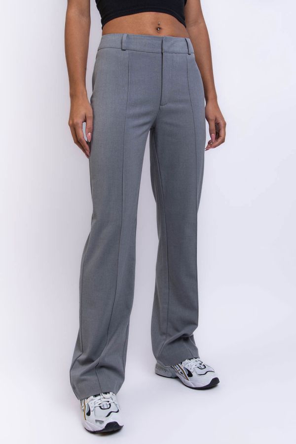Anzughose Mit Halbhoher Taille Ohne Taschen - Hazel Grey Melange