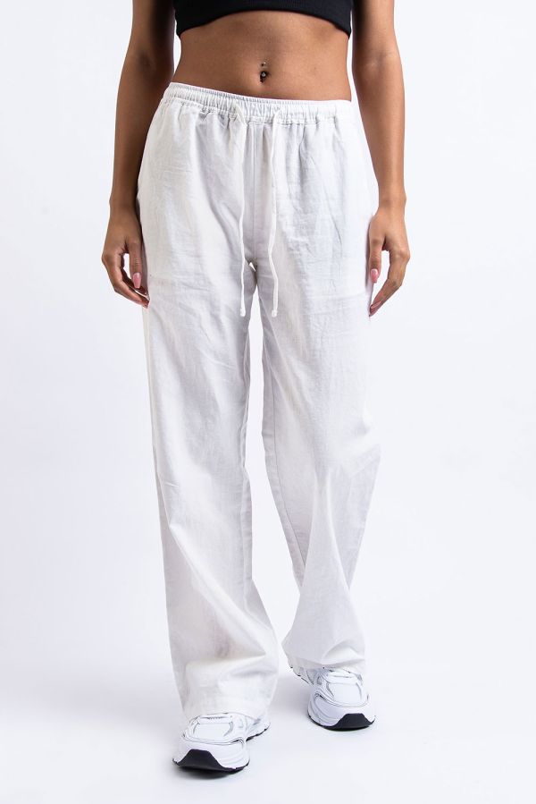 Leinenhose Mit Halbhoher Taille - Mila White