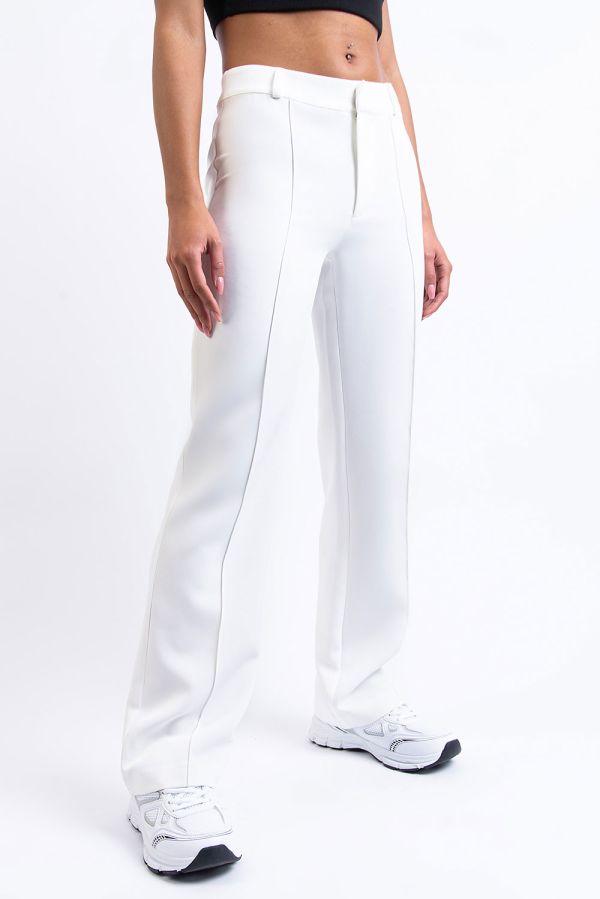 Anzughose Mit Halbhoher Taille Ohne Taschen - Hazel White