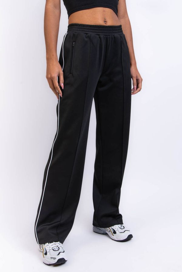 Hose Mit Halbhoher Taille - Nikki Stripe Black